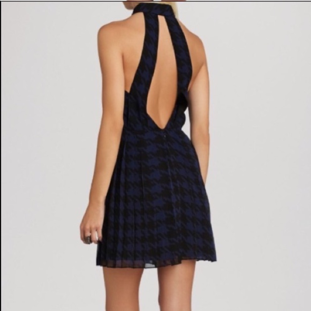 BCBGeneration Pleated Navy Blue & Black Dress